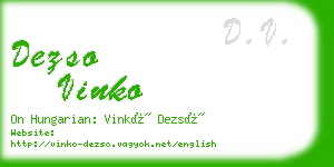 dezso vinko business card